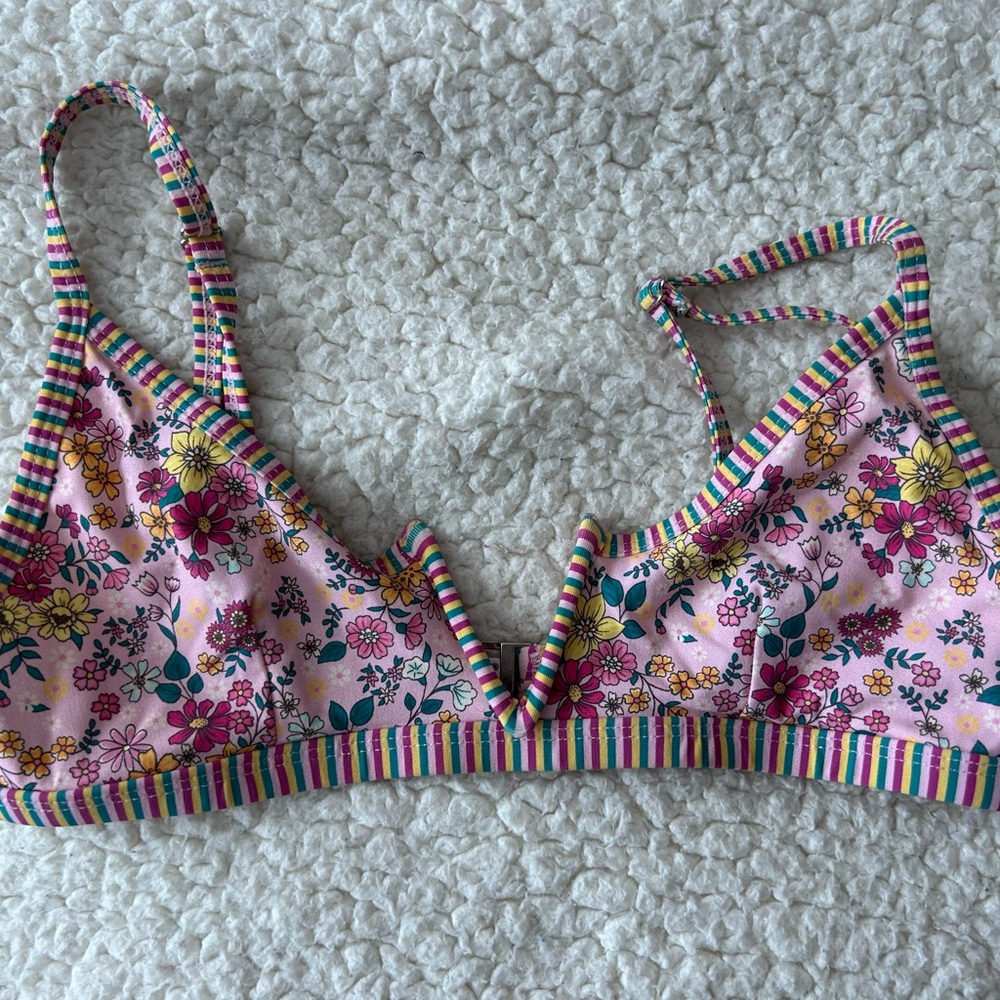 BYDEE SWIM size small pink and yellow swim top